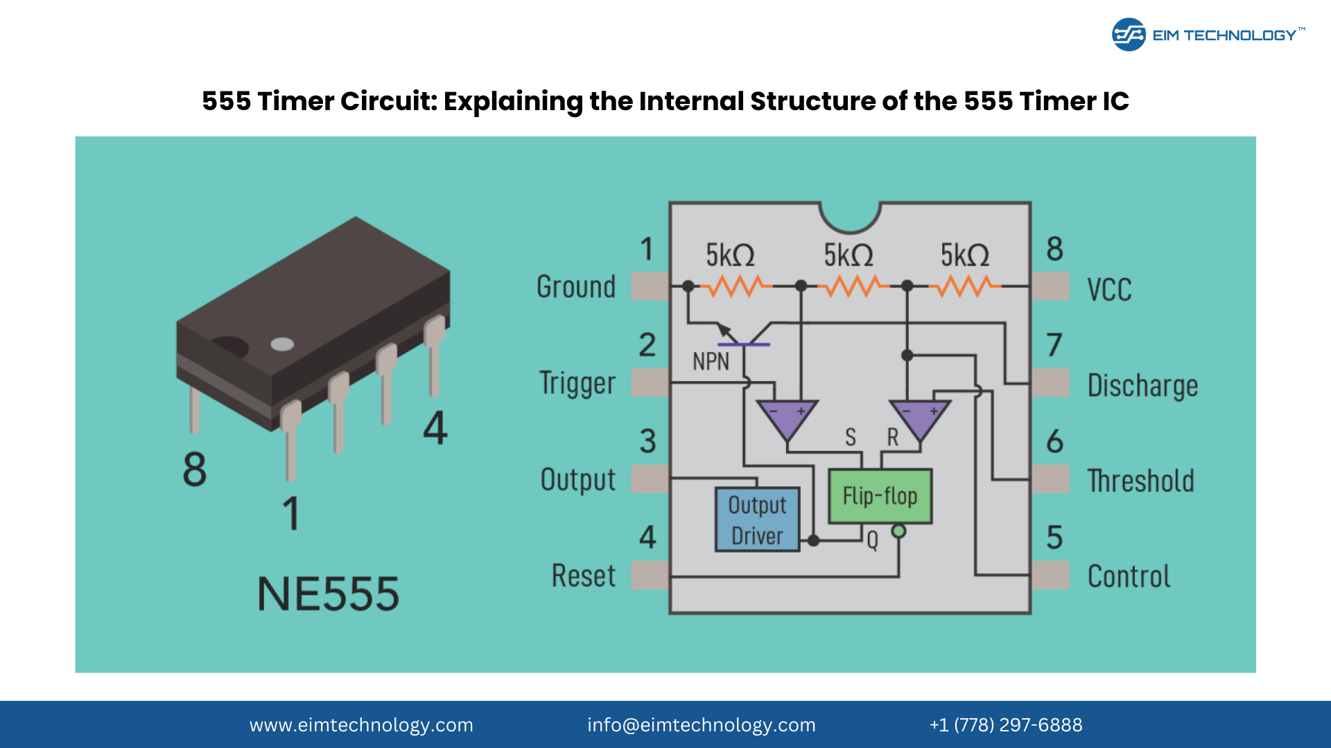 555 Timer Circuit: Explaining the Internal Structure of the 555 Timer Integrated Circuit